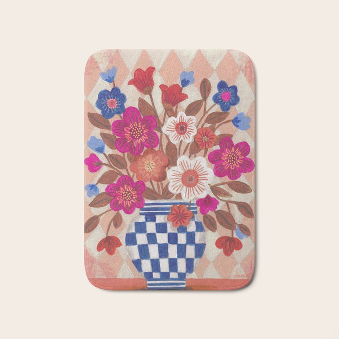 Still life Vase with Bouquet Bright colours Bath Mat Gallery Image 1