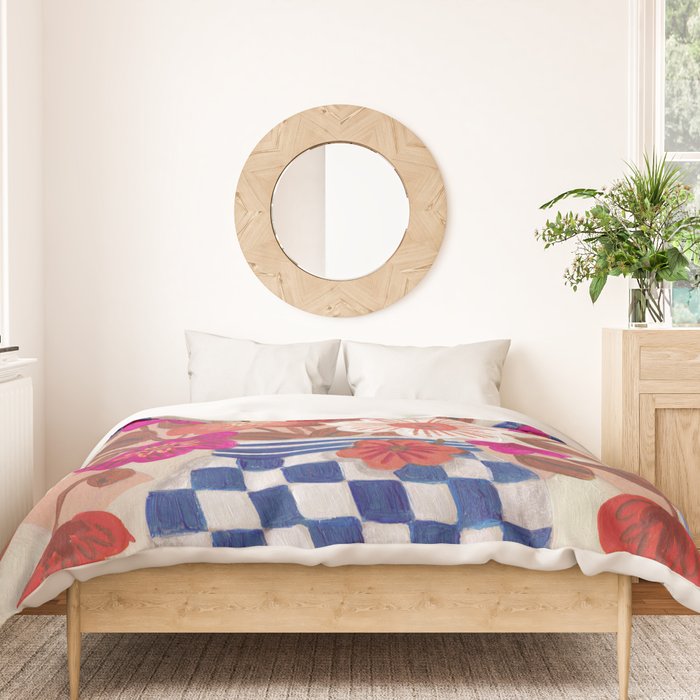 Still life Vase with Bouquet Bright colours Duvet Cover Gallery Image 3