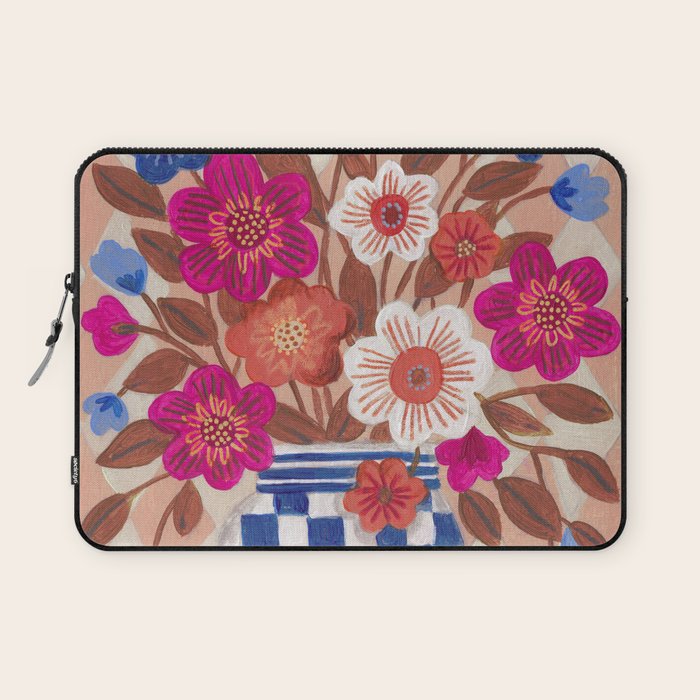 Still life Vase with Bouquet Bright colours Laptop Sleeve Gallery Image 1
