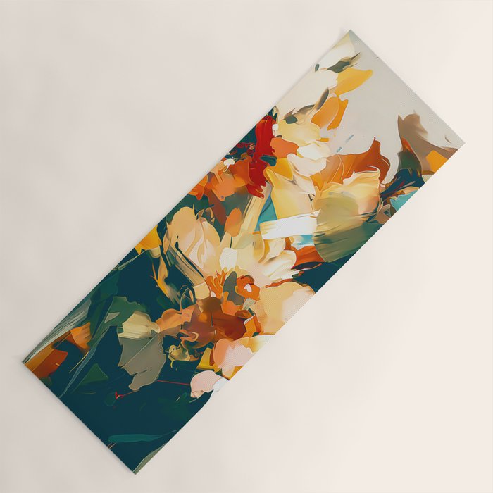 Abstract Floral Splashes Yoga Mat Gallery Image 1