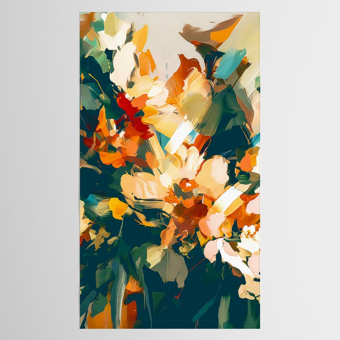 Abstract Floral Splashes Tablecloth Gallery Image 2