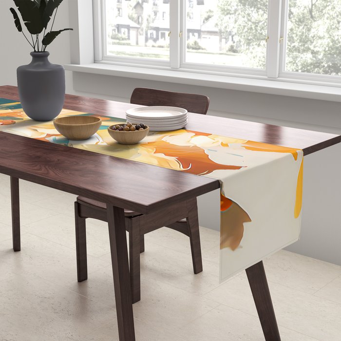 Abstract Floral Splashes Table Runner Gallery Image 2