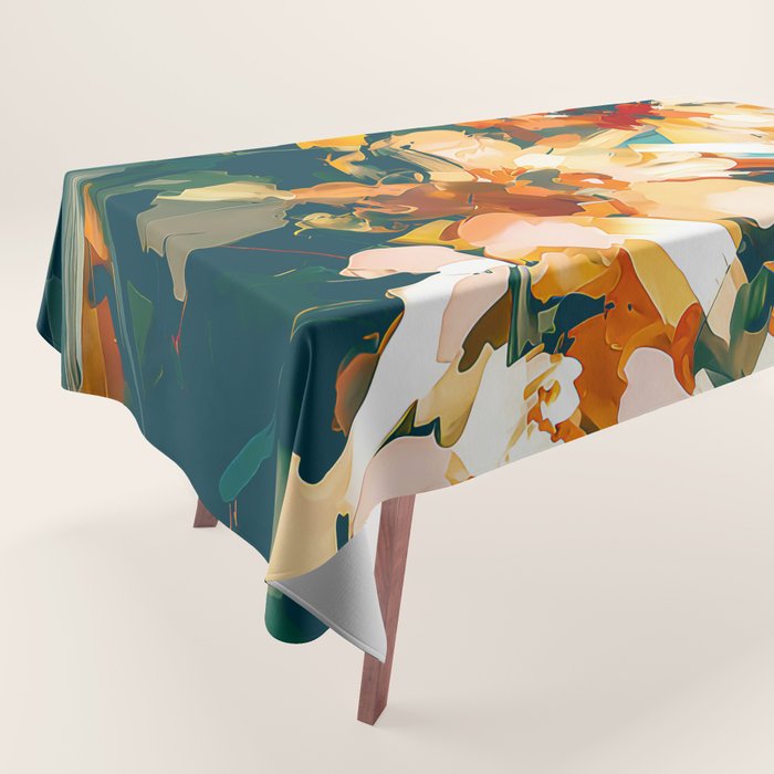 Abstract Floral Splashes Tablecloth Gallery Image 1