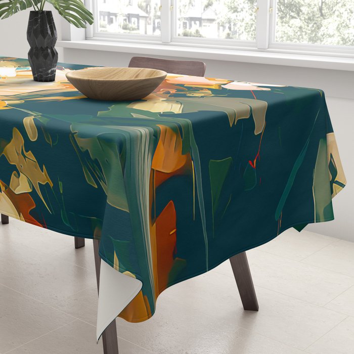 Abstract Floral Splashes Tablecloth Gallery Image 3