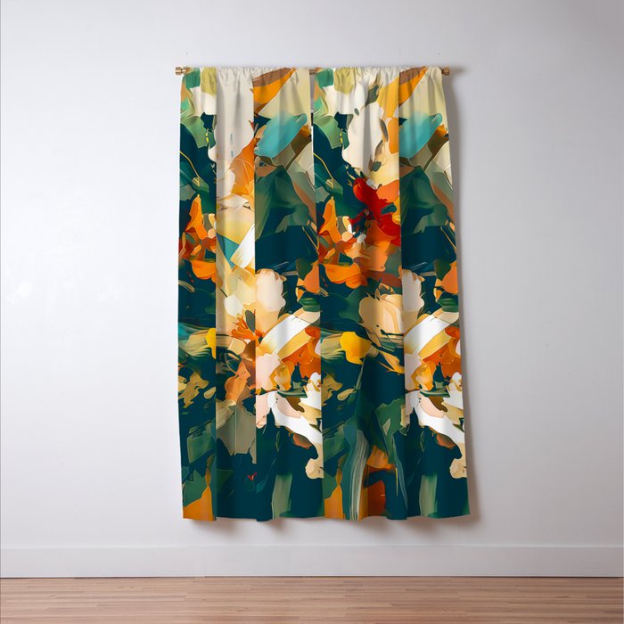 Abstract Floral Splashes Window Curtain Gallery Image 3