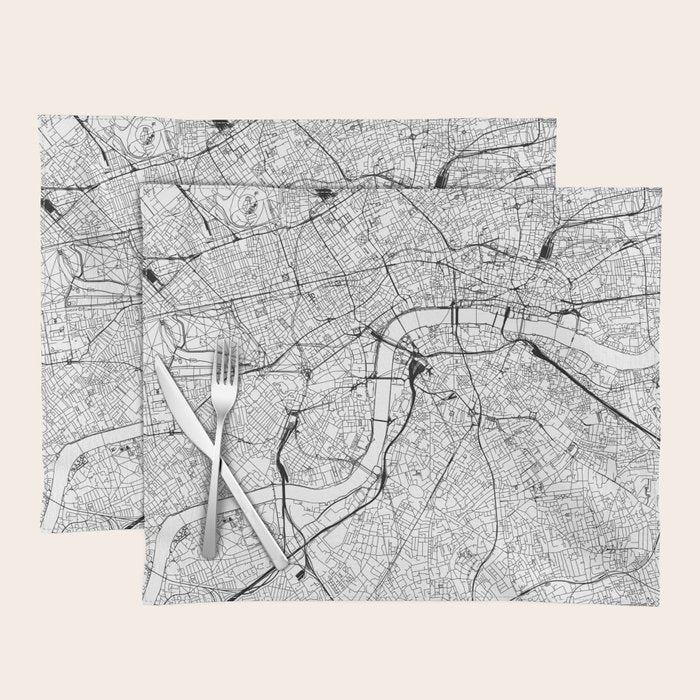 London White Map Placemat Gallery Image 1