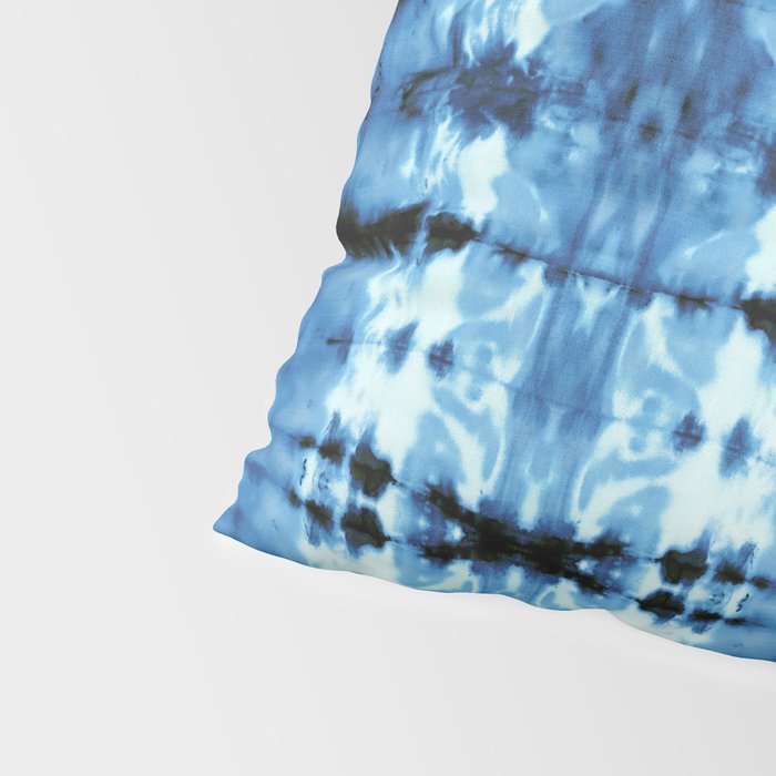 Indigo Satin Shibori Pillow Sham Gallery Image 4