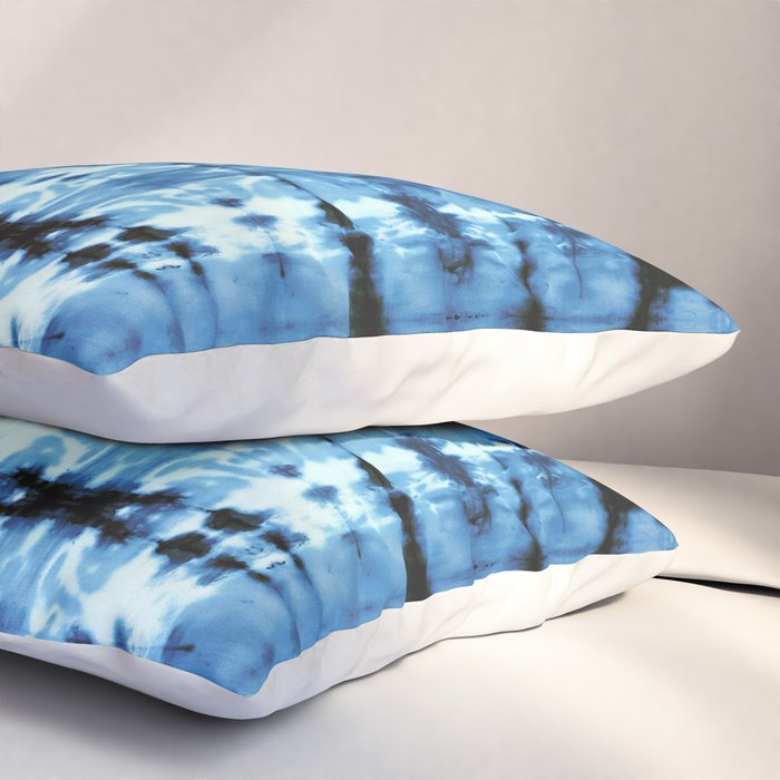 Indigo Satin Shibori Pillow Sham Gallery Image 3