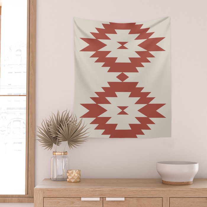 Southwestern Minimalism - Red Neutral Beige Wall Tapestry Gallery Image 2