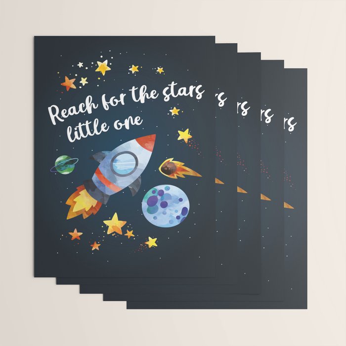 Space rocket with quote Wrapping Paper Gallery Image 3