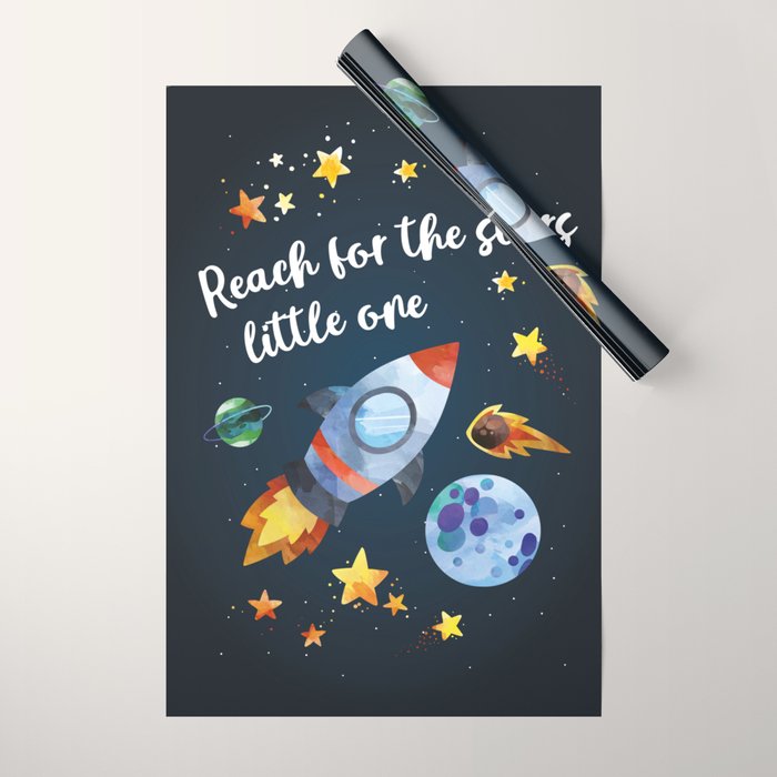 Space rocket with quote Wrapping Paper Gallery Image 1