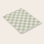 Checkerboard Check Checkered Pattern in Sage Green and Beige Notebook Gallery Image 2