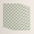 Checkerboard Check Checkered Pattern in Sage Green and Beige Wrapping Paper Gallery Image 3