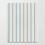 Classic Double Stripe Pattern in Light Blue-Gray and Cream  Notebook Gallery Image 4