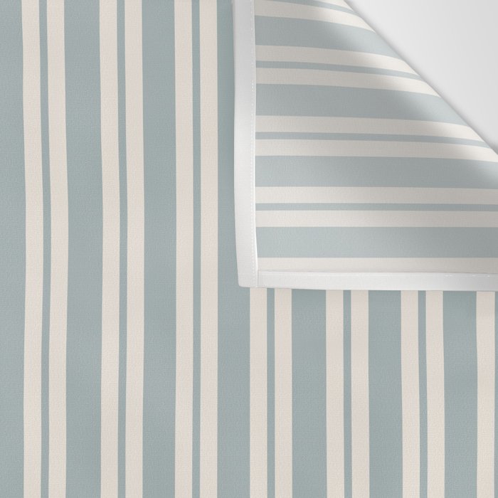 Classic Double Stripe Pattern in Light Blue-Gray and Cream  Wall Tapestry Gallery Image 3