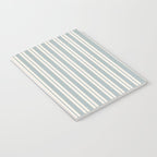 Classic Double Stripe Pattern in Light Blue-Gray and Cream  Notebook Gallery Image 3