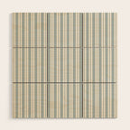 Classic Double Stripe Pattern in Light Blue-Gray and Cream  Wood Wall Art Gallery Image 1