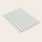Classic Double Stripe Pattern in Light Blue-Gray and Cream  Notebook Gallery Image 2