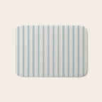 Classic Double Stripe Pattern in Light Blue-Gray and Cream  Bath Mat Gallery Image 1