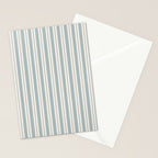 Classic Double Stripe Pattern in Light Blue-Gray and Cream  Stationery Card Gallery Image 2