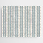 Classic Double Stripe Pattern in Light Blue-Gray and Cream  Jigsaw Puzzle Gallery Image 1