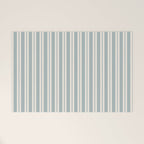 Classic Double Stripe Pattern in Light Blue-Gray and Cream  Welcome Mat Gallery Image 1