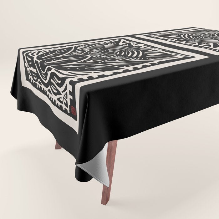 Woodcut Cactus Tablecloth Gallery Image 1