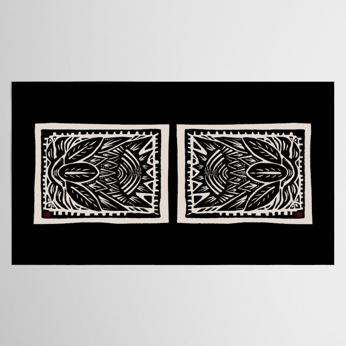 Woodcut Cactus Tablecloth Gallery Image 2