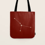 Cancer Zodiac Star Constellation Line Art Ruby Red Tote Bag Gallery Image 1