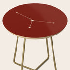 Cancer Zodiac Star Constellation Line Art Ruby Red Side Table Gallery Image 2