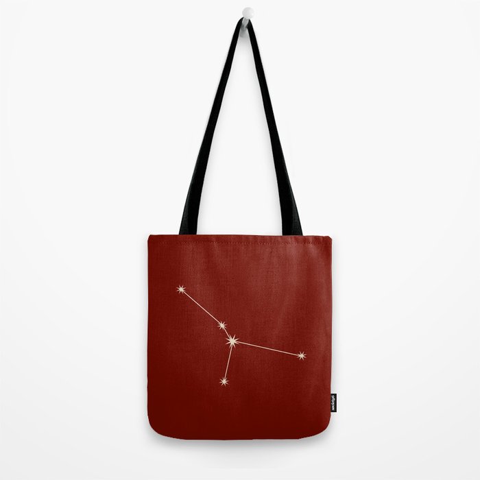 Cancer Zodiac Star Constellation Line Art Ruby Red Tote Bag Gallery Image 2
