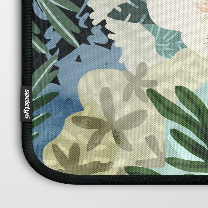 The Distracted Reader | Mindfulness Solo Travel | Bohemian Jungle Botanical Mood | Nature Book Lady Laptop Sleeve Gallery Image 3