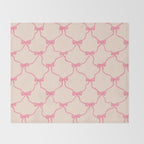 Coquette style ribbons and bows pattern in pink Throw Blanket Gallery Image 2