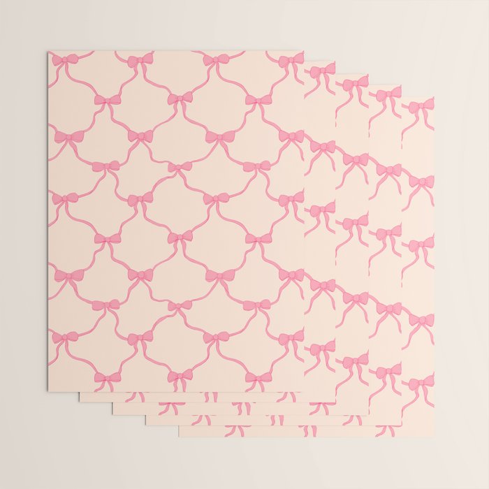 Coquette style ribbons and bows pattern in pink Wrapping Paper Gallery Image 3