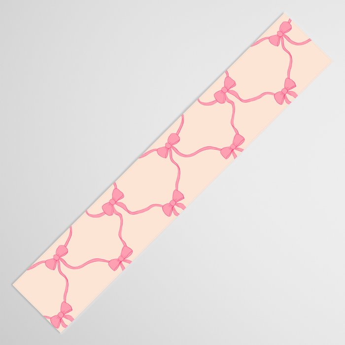 Coquette style ribbons and bows pattern in pink Table Runner Gallery Image 3