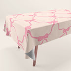 Coquette style ribbons and bows pattern in pink Tablecloth Gallery Image 1
