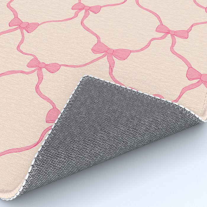 Coquette style ribbons and bows pattern in pink Rug Gallery Image 4