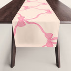 Coquette style ribbons and bows pattern in pink Table Runner Gallery Image 1
