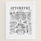 Optometrist Optometry Eye Doctor Tools Vintage Patent Print Jigsaw Puzzle Gallery Image 1