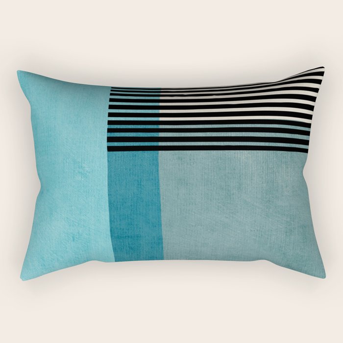 Blue Black Gray Abstract Bold Linen Wall Art 01 Rectangular Pillow Gallery Image 1