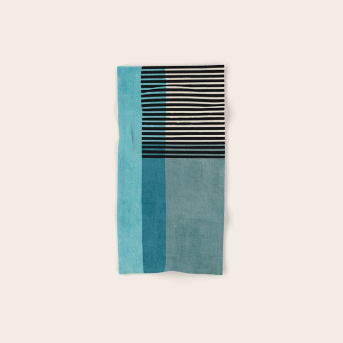 Blue Black Gray Abstract Bold Linen Wall Art 01 Bath Towel Gallery Image 1