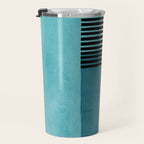 Blue Black Gray Abstract Bold Linen Wall Art 01 Travel Mug Gallery Image 3
