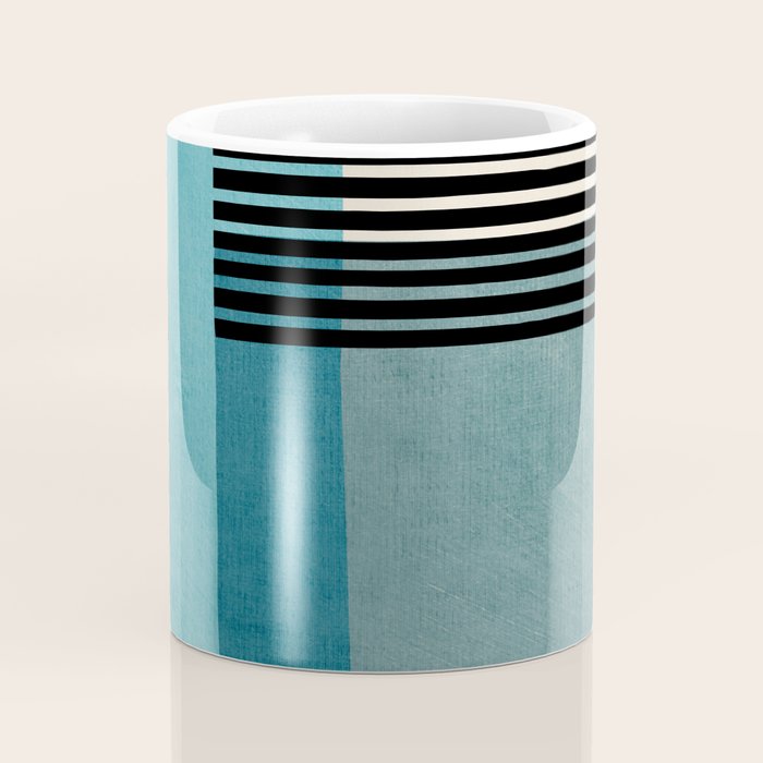Blue Black Gray Abstract Bold Linen Wall Art 01 Coffee Mug Gallery Image 4
