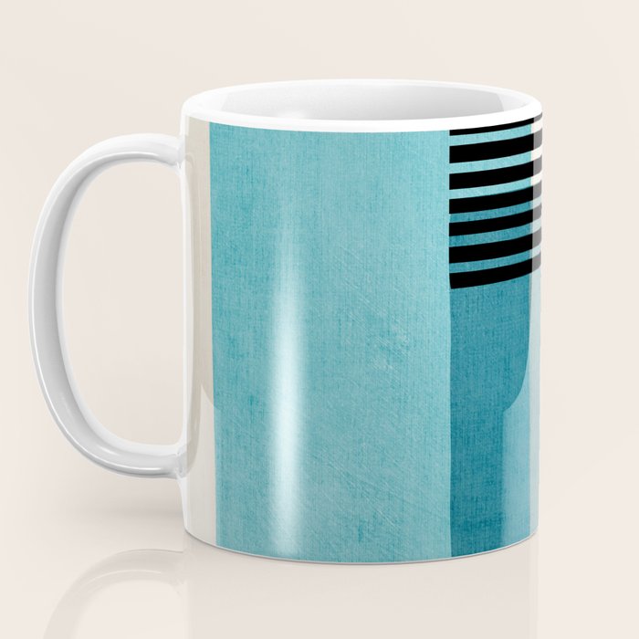 Blue Black Gray Abstract Bold Linen Wall Art 01 Coffee Mug Gallery Image 3