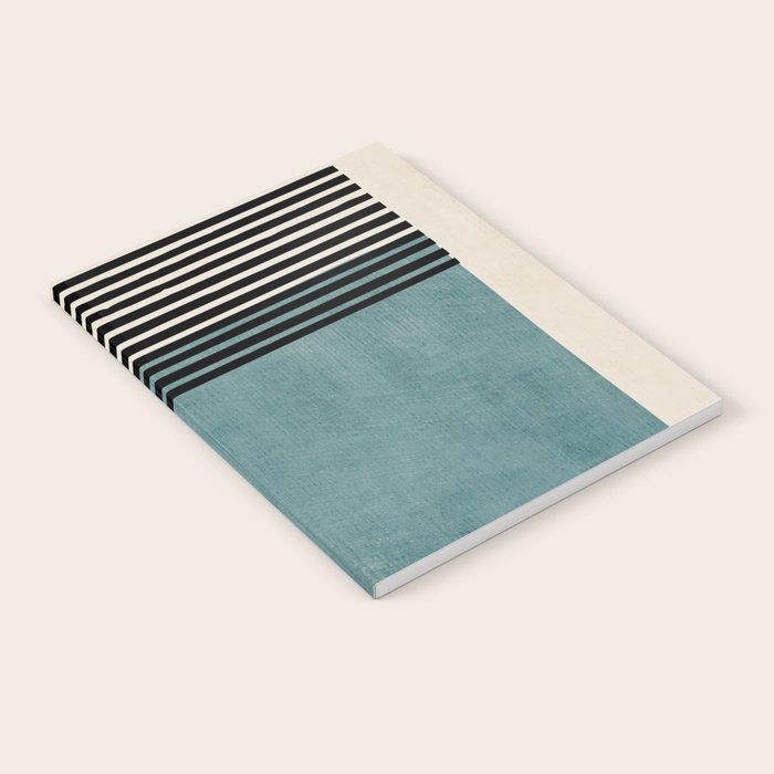 Blue Black Gray Abstract Bold Linen Wall Art 01 Notebook Gallery Image 2