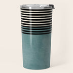 Blue Black Gray Abstract Bold Linen Wall Art 01 Travel Mug Gallery Image 2