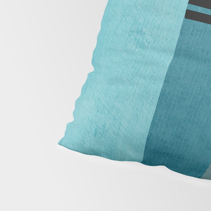 Blue Black Gray Abstract Bold Linen Wall Art 01 Pillow Sham Gallery Image 4