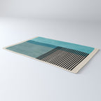 Blue Black Gray Abstract Bold Linen Wall Art 01 Rug Gallery Image 3