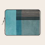 Blue Black Gray Abstract Bold Linen Wall Art 01 Laptop Sleeve Gallery Image 1