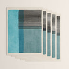 Blue Black Gray Abstract Bold Linen Wall Art 01 Wrapping Paper Gallery Image 3